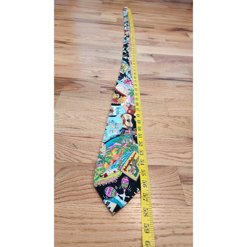 Vintage NICOLE MILLER 1991 Silk Tie Mexico Cerveza Beer Modelo Fiesta Hand Sewn - Picture 12 of 13